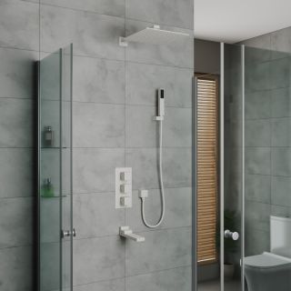 Душевая система DQ Bayern.Liszt DA2515608A04 с термостатом белый матовый